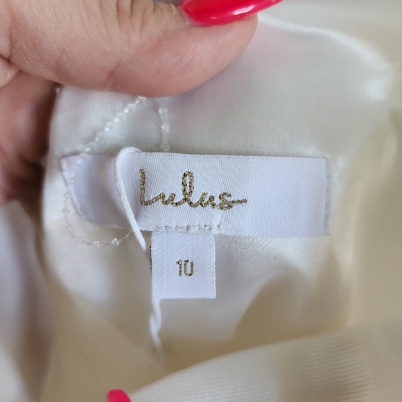 Lulu's Vow to Love Off-the Shoulder Mermaid Maxi Wedding Dress, Sz 10 - Picture 11 of 15